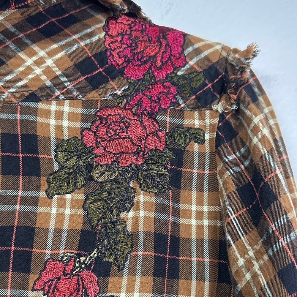 Johnny Was 3J Workshop Grammy Brand Women's Plaid Button Down Boho Shirt L - Picture 11 of 14